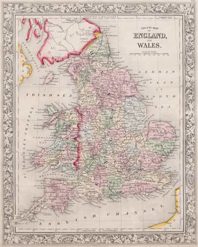 County Map of England, and Wales 1862